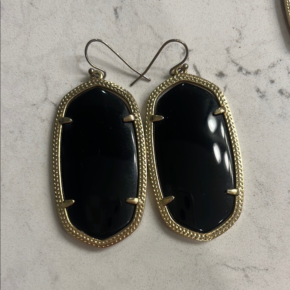 Elegant Black and Gold Earrings